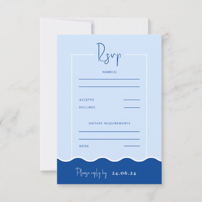 SIENNA Modern Blue Destination OSA Responcard (Framsida)
