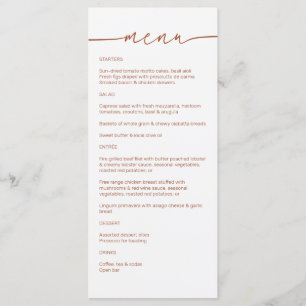 Sienna ・ Modern, minimalistisk Bröllop Meny