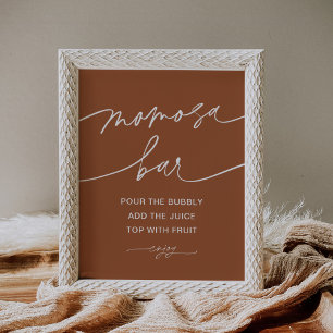 SIENNA Momosa Pub Baby Shower Sign Sign Poster