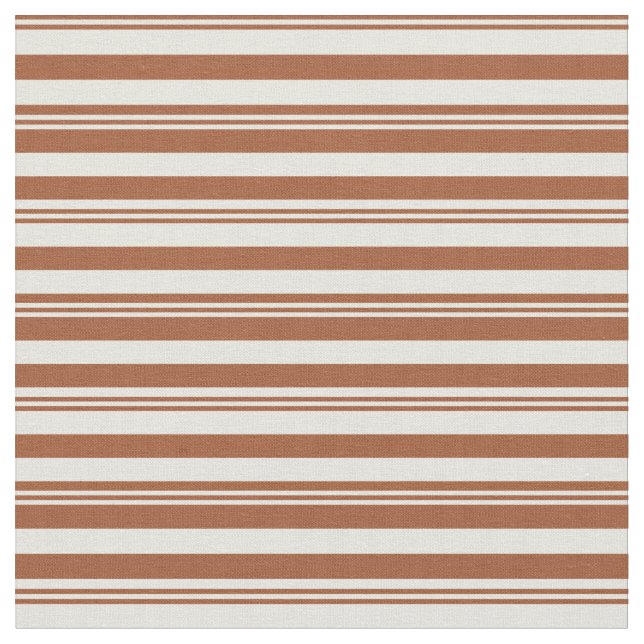 Sienna och Beige Färgad Lining Mönster Tyg (Närbild)