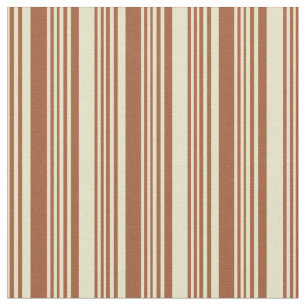 Sienna och Blek Goldenrod Lintet/Stripe Mönster Tyg