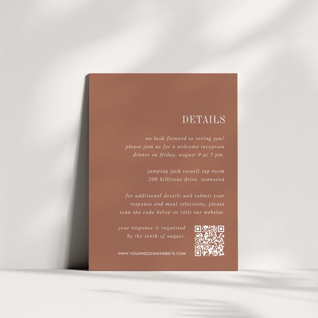 Sienna Rust | Allt-i-ett Bröllopsdetaljer Tilläggskort (Skapare uppladdad)