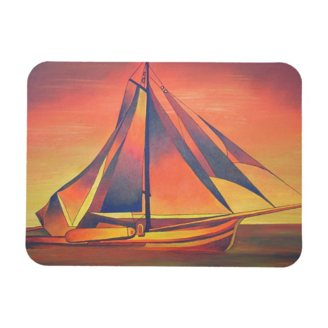 Sienna Sails vid solnedgång Magnet (Horisontell)