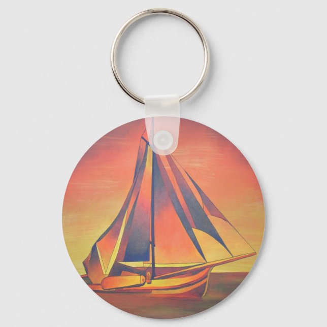 Sienna Sails vid solnedgång Nyckelring (Framsida)