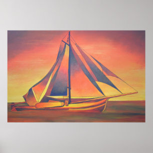 Sienna Sails vid solnedgång Poster