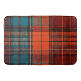 Sienna & Slate: Rustic Burnt Orange and Teal Plaid Badrumsmatta