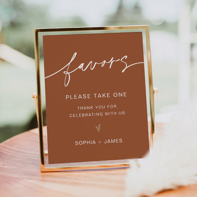 SIENNA Wedding Favors Sign - Terracotta Bohemian Poster (Skapare uppladdad)
