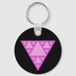 Sierpinski Triangle as a Rosa Triangle LGBTQ+ Nyckelring