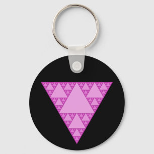 Sierpinski Triangle as a Rosa Triangle LGBTQ+ Nyckelring