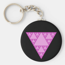 Sierpinski Triangle as a Rosa Triangle LGBTQ+ Nyckelring