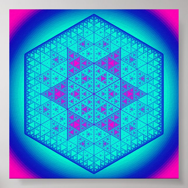 Sierpinski triangle hexagon star poster (Framsidan)