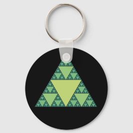 Sierpinski Triangle in shades of Grönt Nyckelring