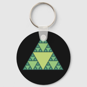 Sierpinski Triangle in shades of Grönt Nyckelring