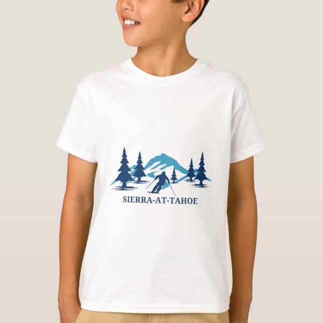 Sierra-at-tahoe California Ski Resort Skiing Skier T Shirt (Framsida)