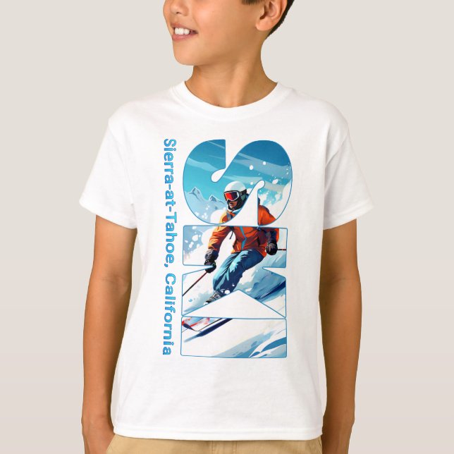 Sierra-at-tahoe Coola Skiing Vacation Ski utomhus  T Shirt (Framsida)