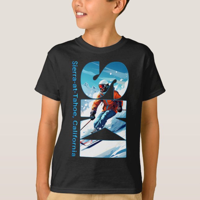 Sierra-at-tahoe Coola Skiing Vacation Ski utomhus  T Shirt (Framsida)