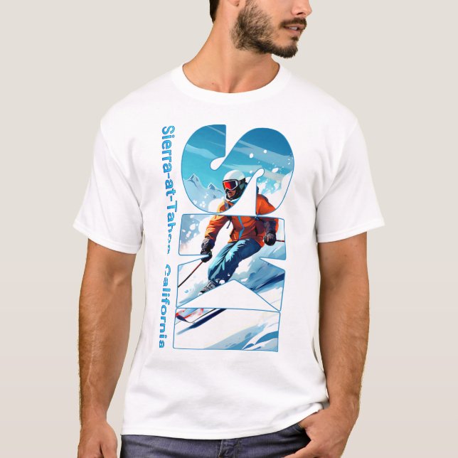 Sierra-at-tahoe Coola Skiing Vacation Ski utomhus  T Shirt (Framsida)