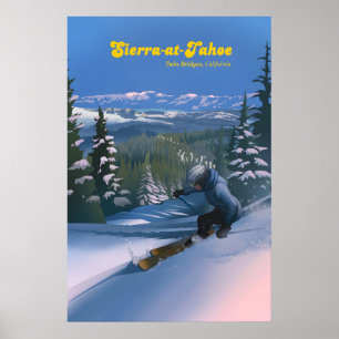 Sierra at Tahoe skidort resa affisch