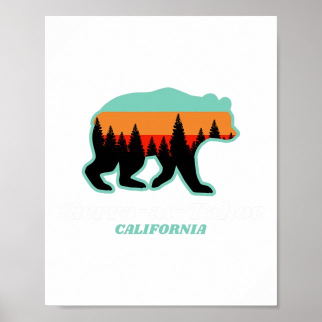 Sierra-at-tahoe Skiing Snowboarding California Bea Poster (Framsidan)