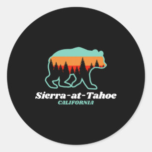 Sierra-at-tahoe Skiing Snowboarding California Bea Runt Klistermärke