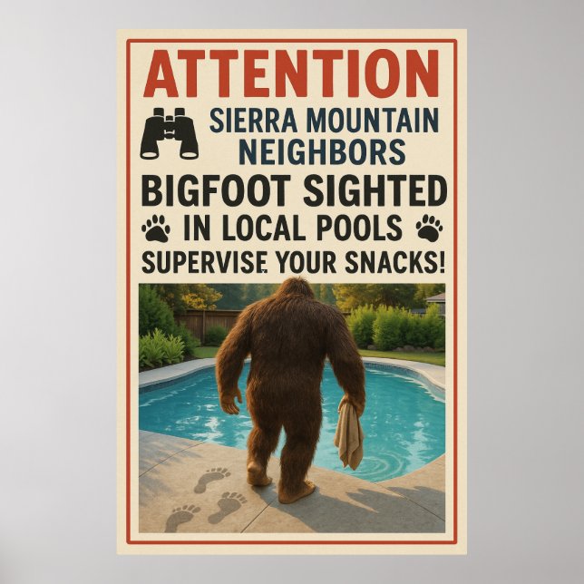 Sierra Bergsområden - Bigfoot Bassäng Poster (Framsidan)