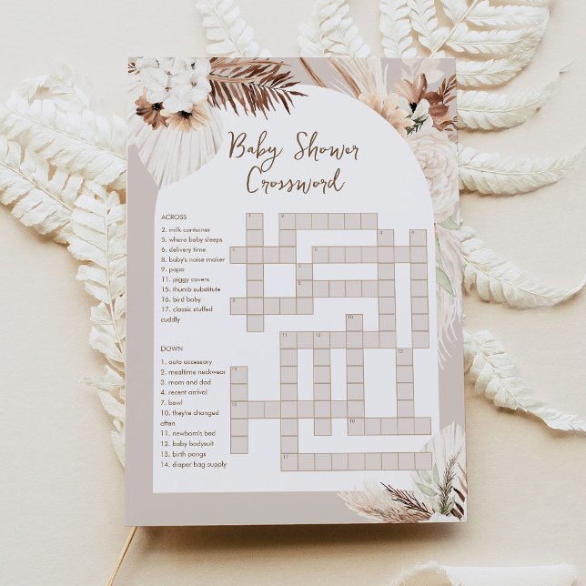 SIERRA Bohemian Baby Shower Crossword-spelkort Inbjudningar (Skapare uppladdad)