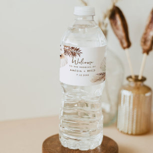 SIERRA Bohemian Wedding Favor Vattenflaskor Etikett