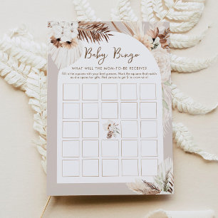 SIERRA Boho Baby Shower Bingo Game Card Inbjudningar
