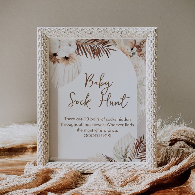 SIERRA Boho Baby Sock Hunt Baby Shower Game Sign Poster (Skapare uppladdad)