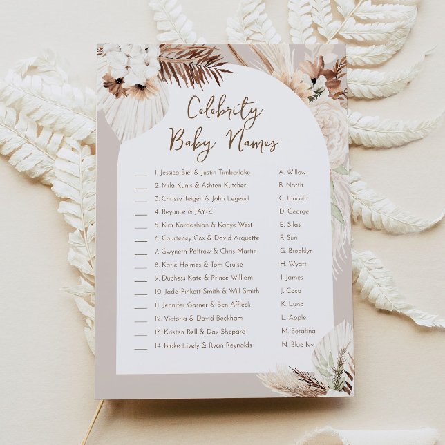 SIERRA Boho Firity Baby Namn Baby Shower Game Inbjudningar (Skapare uppladdad)