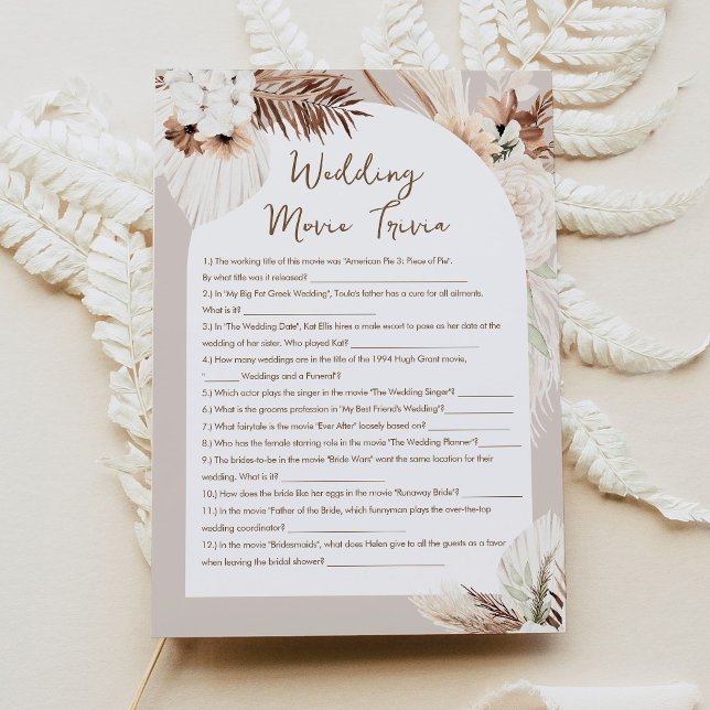 SIERRA Bröllop Movie Trivia Möhippa Game Inbjudningar (Skapare uppladdad)