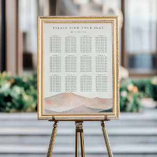 Sierra Dusk Desert Mountain Bröllop Sittdiagram Poster