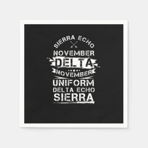 Sierra Echo November Delta i november Uniform Delt Pappersservett