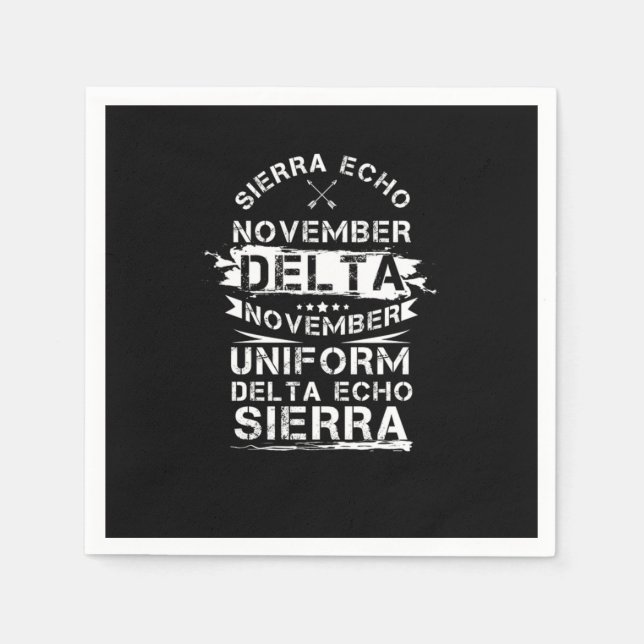 Sierra Echo November Delta i november Uniform Delt Pappersservett (Framsidan)