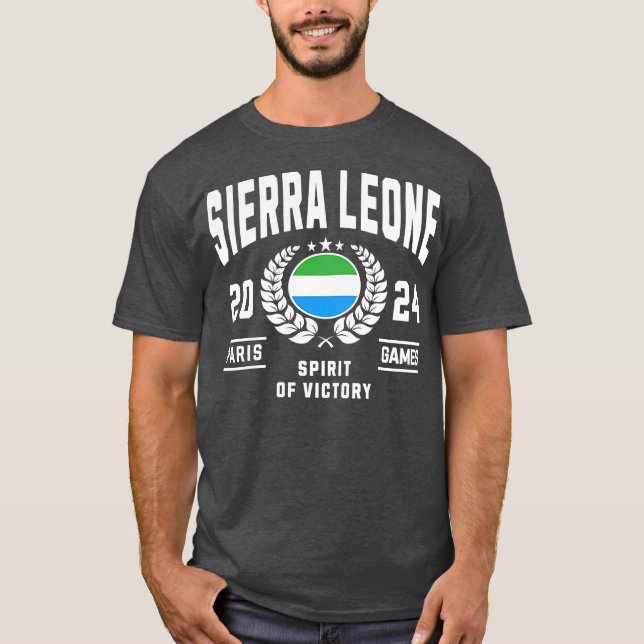 Sierra Leone 2024 Sports Älskare T Shirt (Framsida)