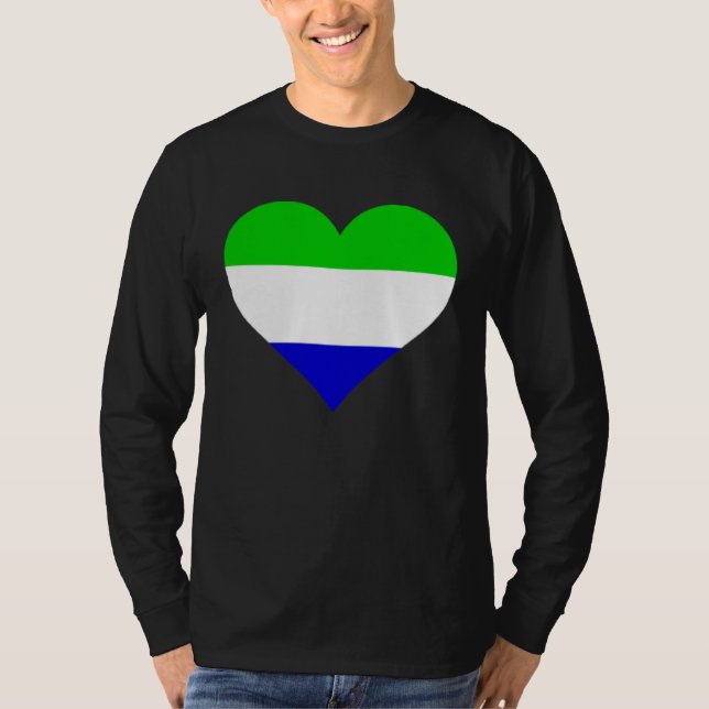 Sierra Leone Flag Heart Sierra Leone Gifts Love Si T Shirt (Framsida)