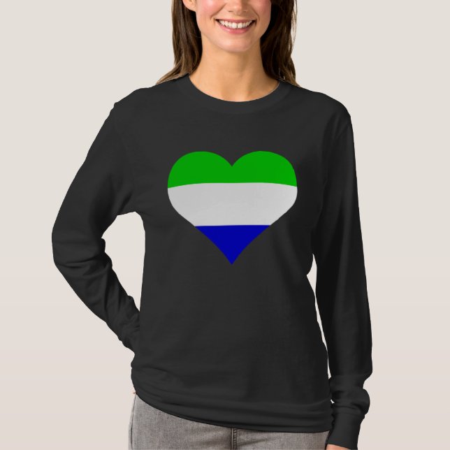 Sierra Leone Flag Heart Sierra Leone Gifts Love Si T Shirt (Framsida)
