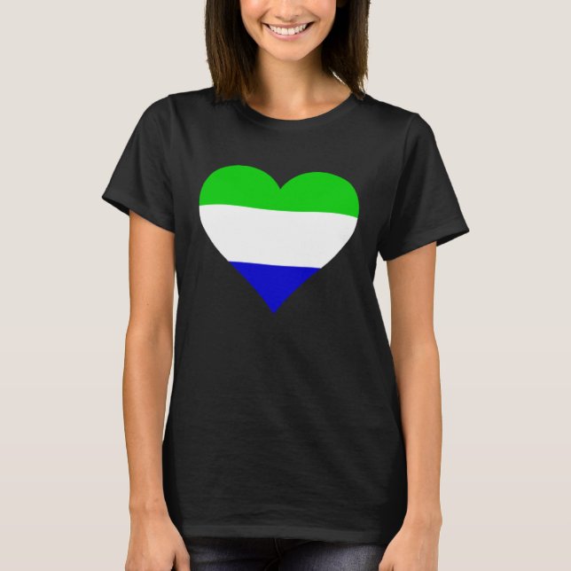 Sierra Leone Flag Heart Sierra Leone Gifts Love Si T Shirt (Framsida)