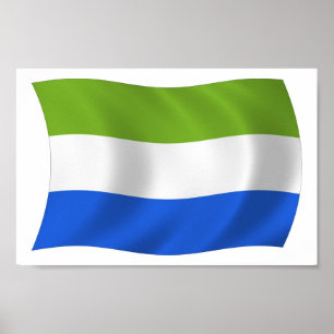 Sierra Leone Flagga Affisch Print