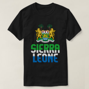 Sierra Leone Flagga and Jacka of Arm Patriotic T Shirt
