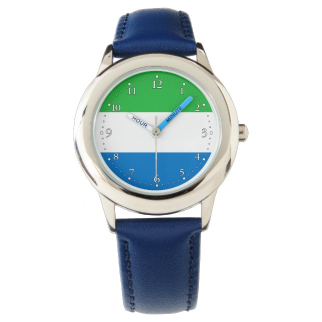 Sierra Leone-flagga Armbandsur (Framsida)