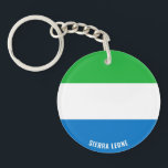 Sierra Leone Flagga Charming Patriotic<br><div class="desc">Sierra Leone Flagga Charming Patriotic Keychain med flagga Sierra Leone tryckt över hela nyckelkedjan. Land namn är delvis integrerat i utformningen på grund. Anpassadet Text är fullt ut med funktionen "Anpassa den!". Denna vackra Sierra Leone Keychain är snyggtens gåva till alla tillfälle. © 2023 LänderAvVärlden</div>