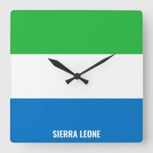 Sierra Leone Flagga Dazzling Patriotic Fyrkantig Klocka