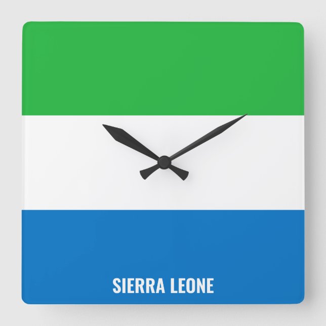 Sierra Leone Flagga Dazzling Patriotic Fyrkantig Klocka (Framsida)