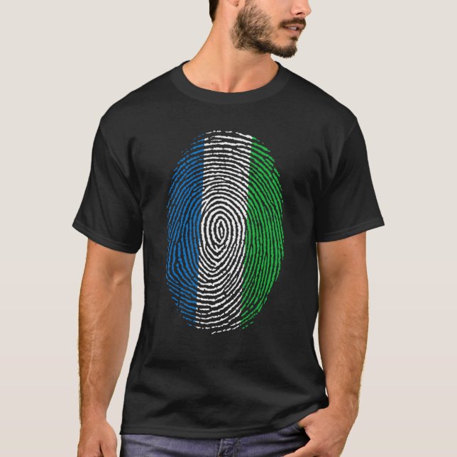 Sierra Leone Flagga Dna Fingerprint Manar Kvinnor  T Shirt (Framsida)
