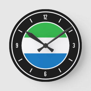 Sierra Leone Flagga Elegant Rund Klocka