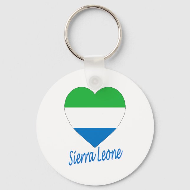 Sierra Leone Flagga Heart Nyckelring (Framsida)