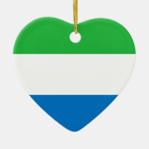 Sierra Leone Flagga Heart Ornament
