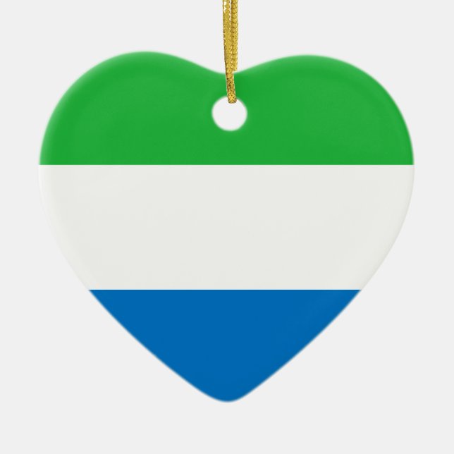 Sierra Leone Flagga Heart Ornament (Framsidan)