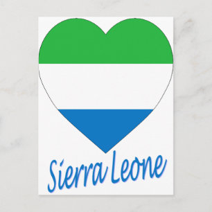 Sierra Leone Flagga Heart Vykort